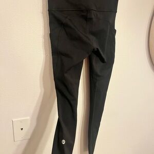 Black Lululemon fast and free leggings 25 inch